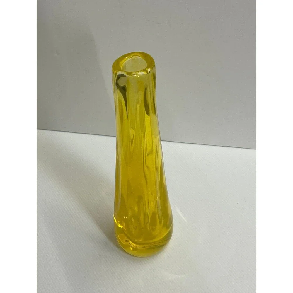 Studio A Handmade Glass Table Vase in Yellow